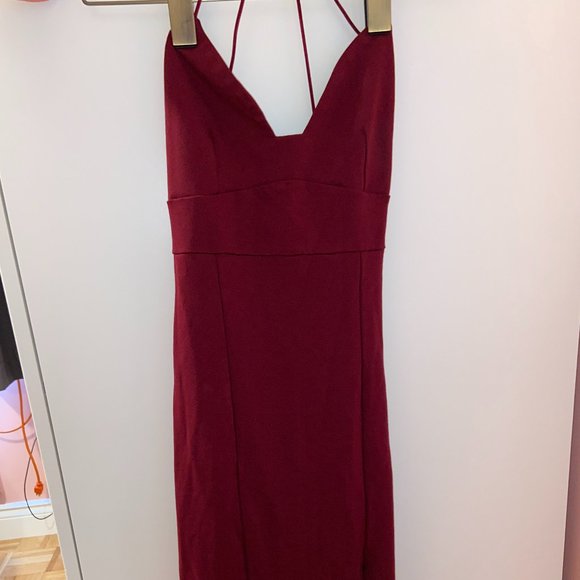 Midi Cami Strap Dress | Burgundy - Picture 1 of 7